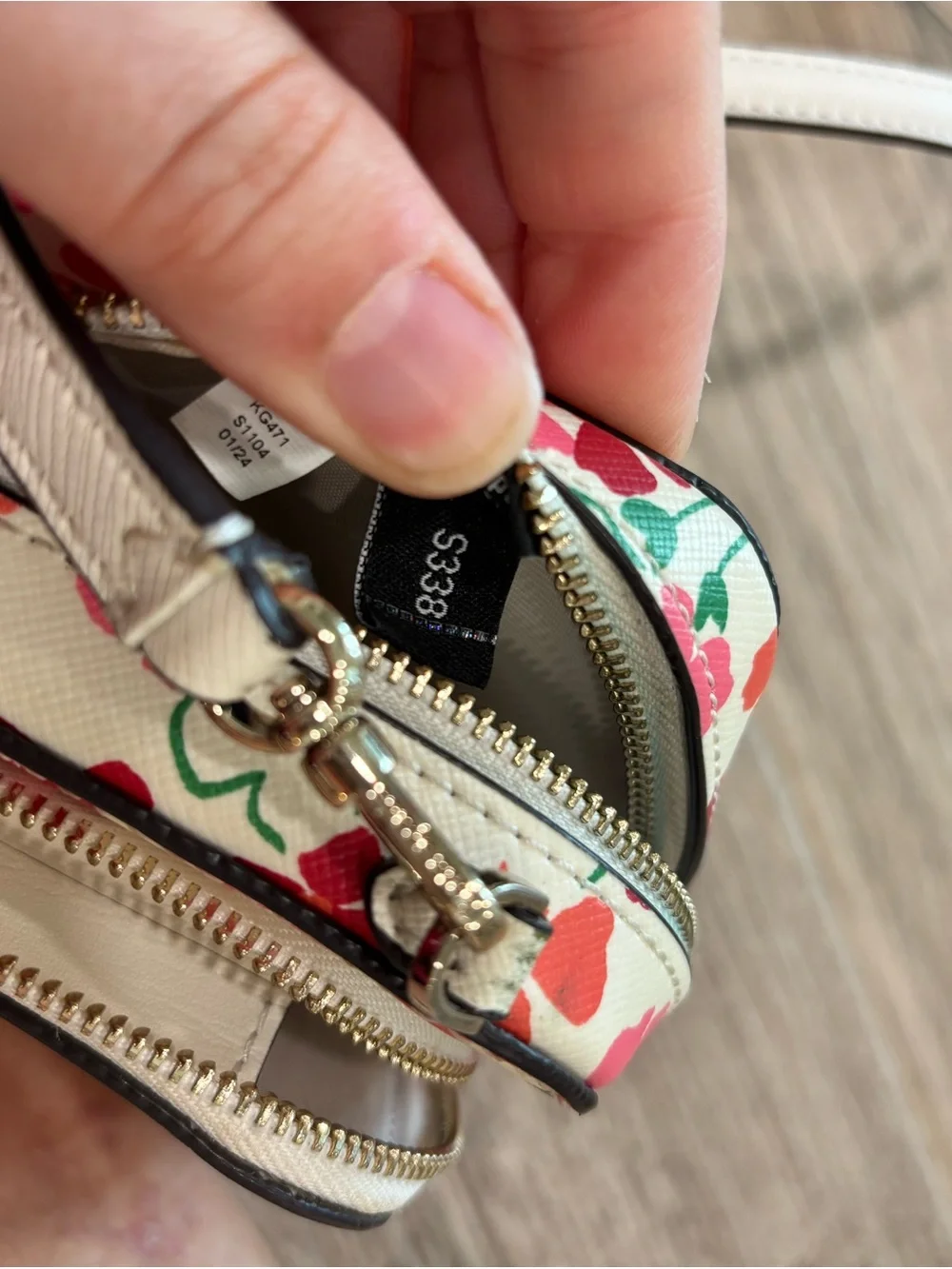 Kate Spade KG471 Staci Sunny Floral Dual Zip Around Crossbody Pink Multi